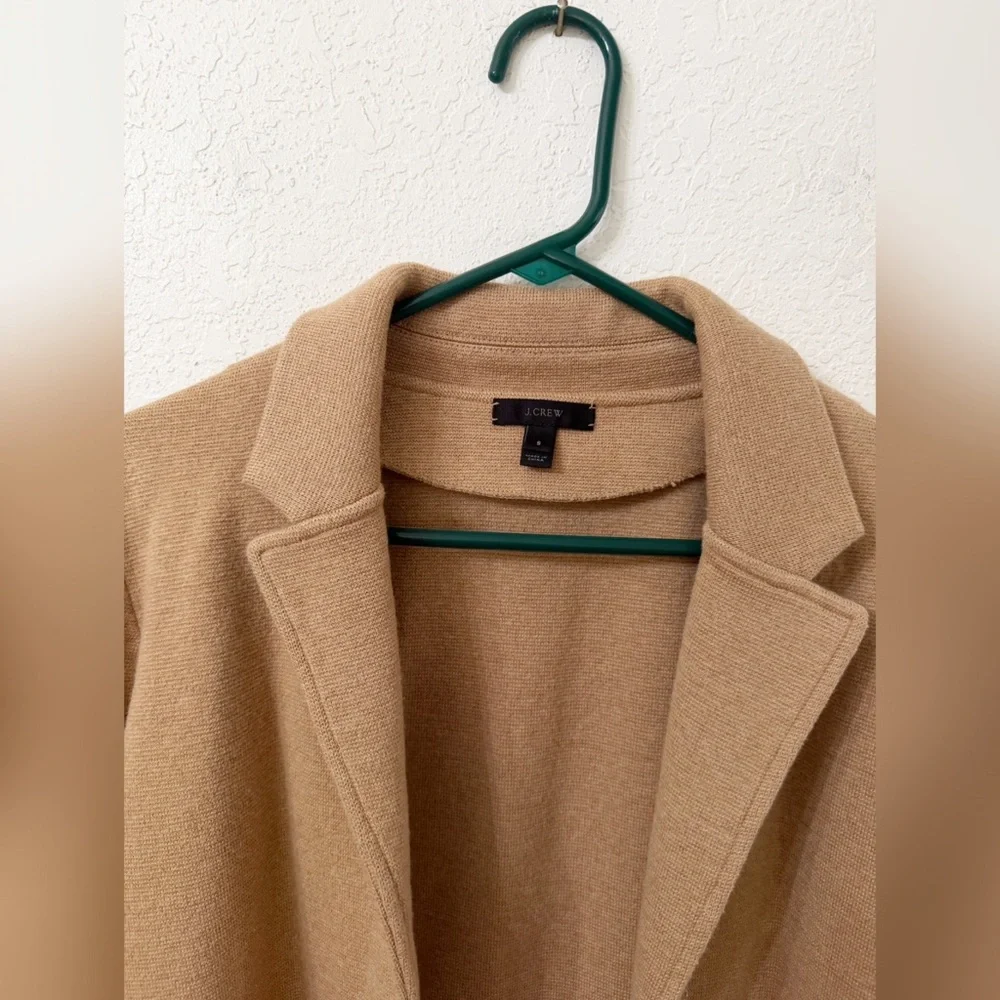 J. Crew Camel Sophie Open Front Sweater Blazer Cardigan - S